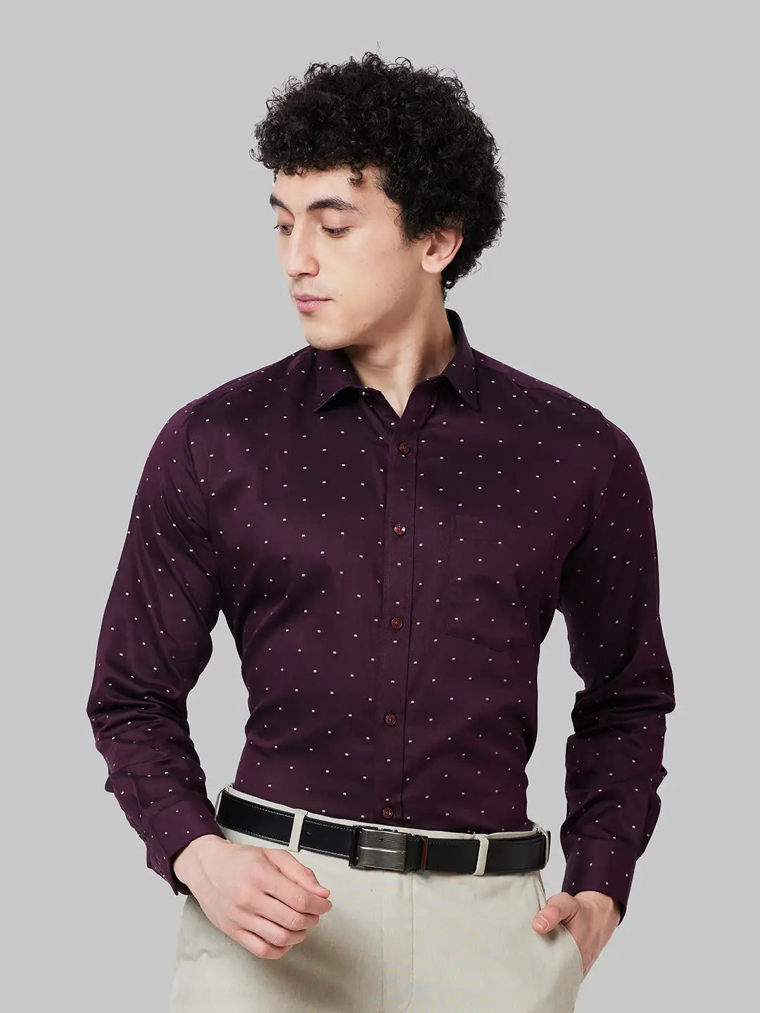 Men Regular Fit Maroon Shirt