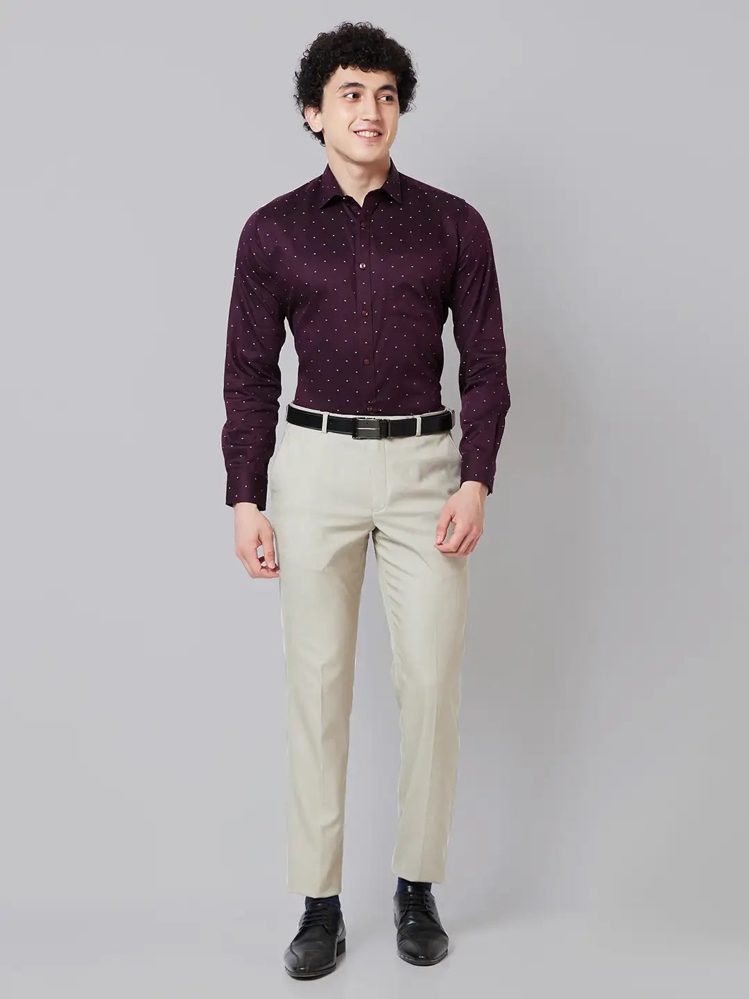 Men Regular Fit Maroon Shirt