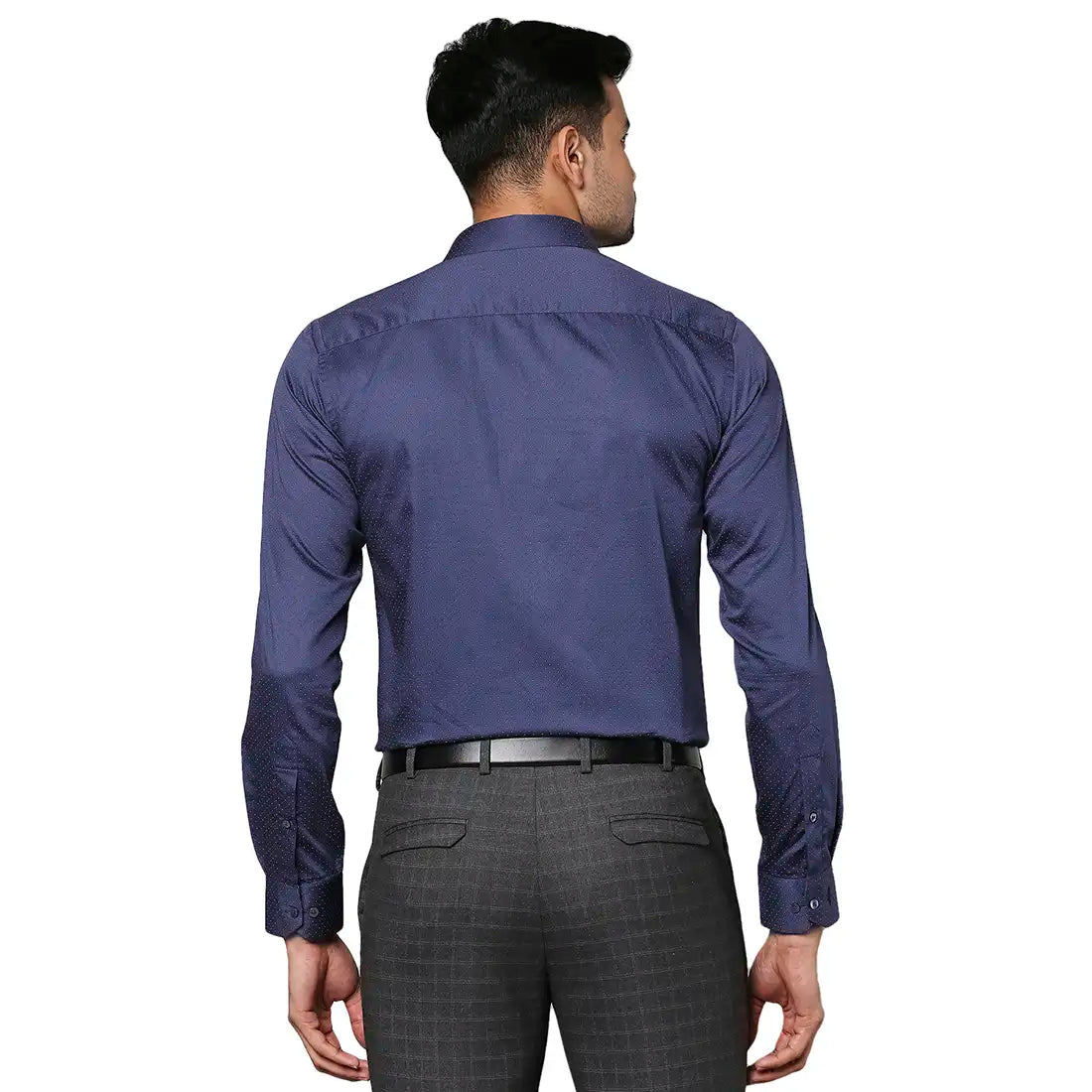 Men Slim Fit Dark Blue Shirt