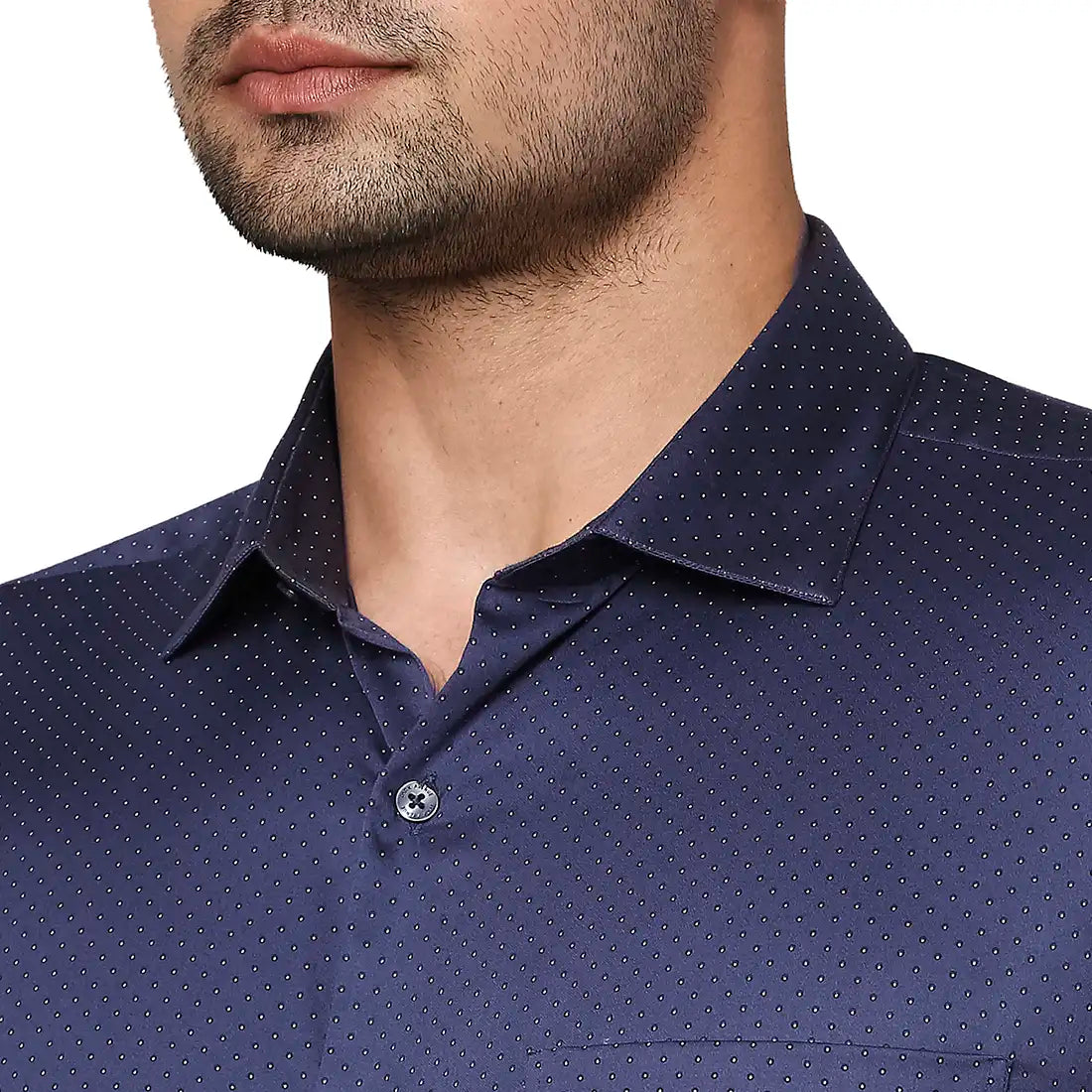 Men Slim Fit Dark Blue Shirt