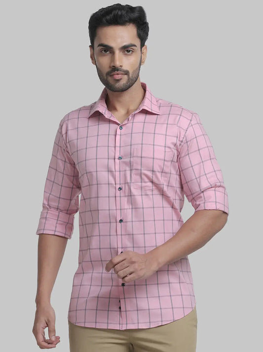 Men Slim Fit Orange Shirt