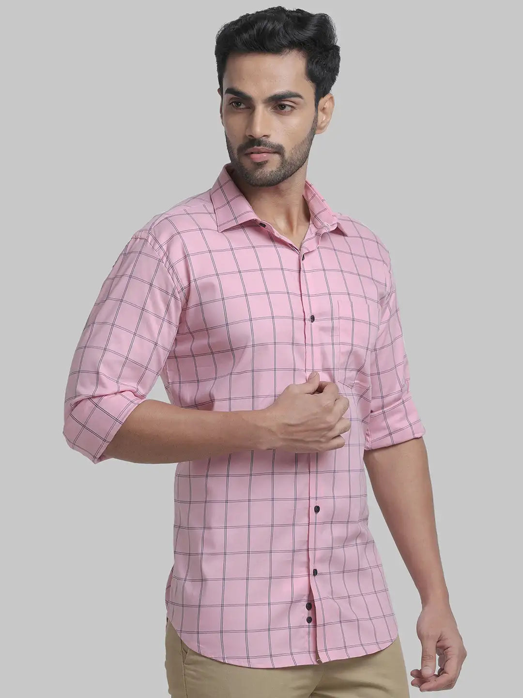 Men Slim Fit Orange Shirt