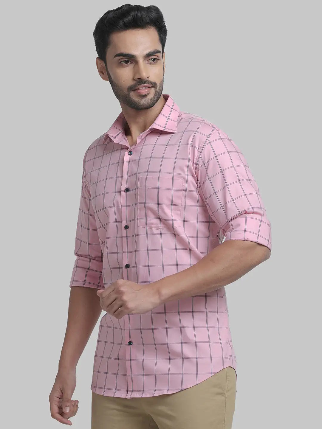 Men Slim Fit Orange Shirt