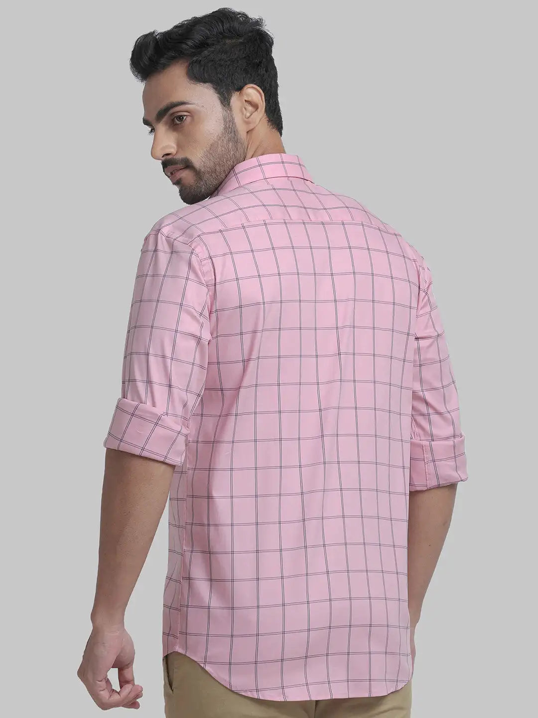Men Slim Fit Orange Shirt