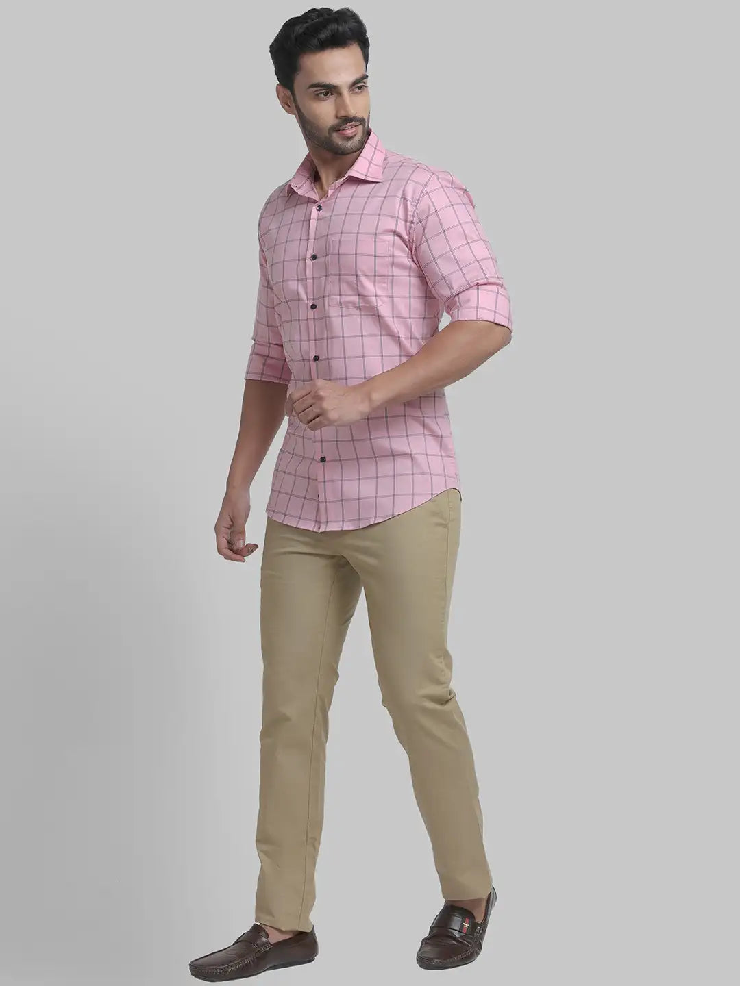 Men Slim Fit Orange Shirt