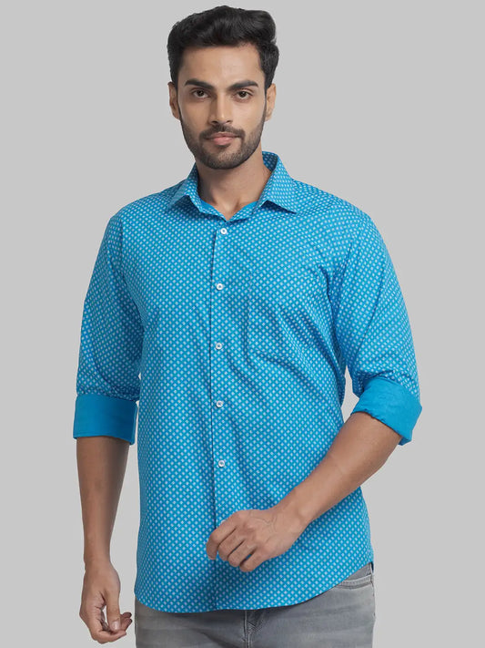 Men Slim Fit Yellow Shirt