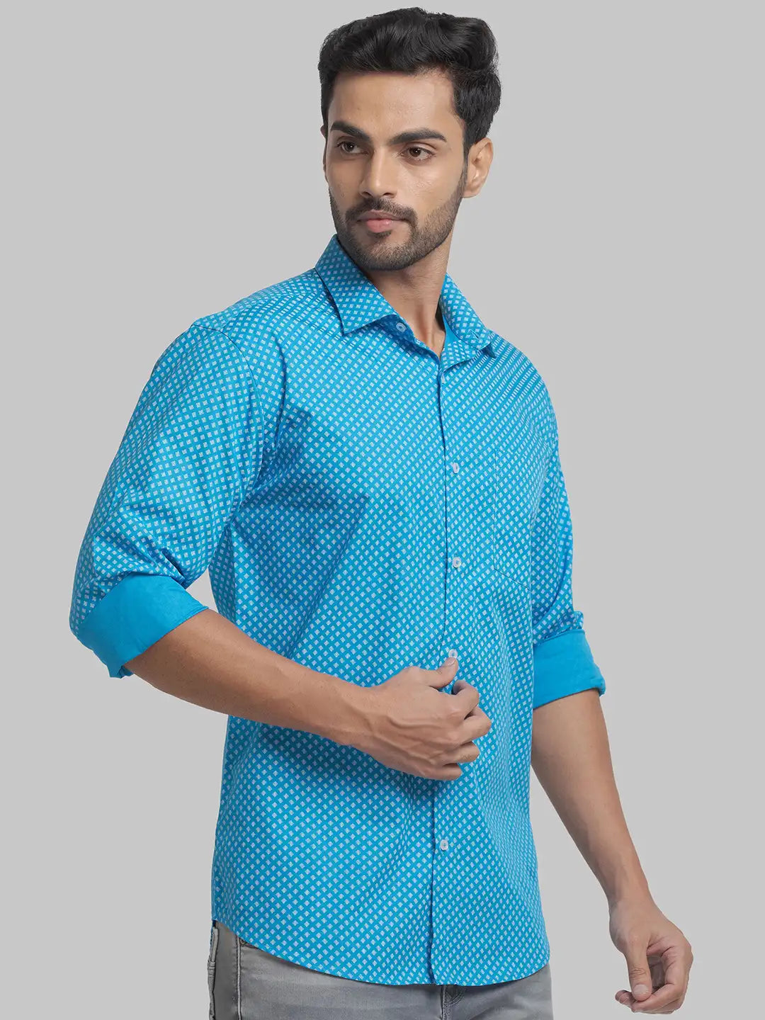 Men Slim Fit Yellow Shirt