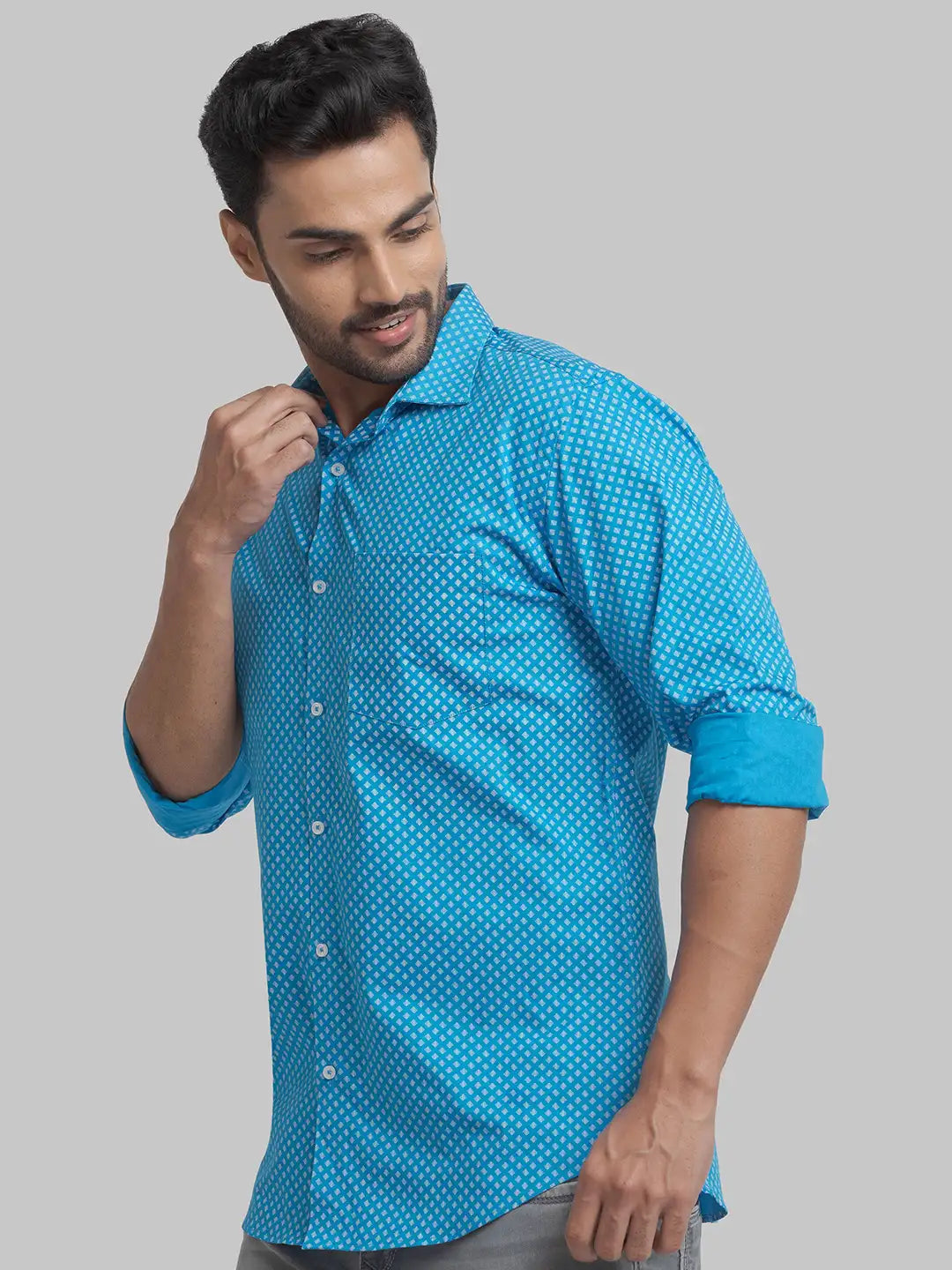 Men Slim Fit Yellow Shirt