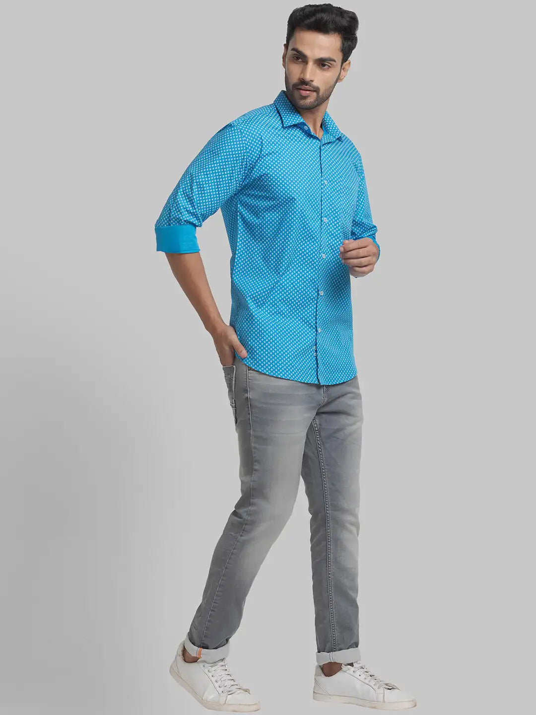 Men Slim Fit Yellow Shirt