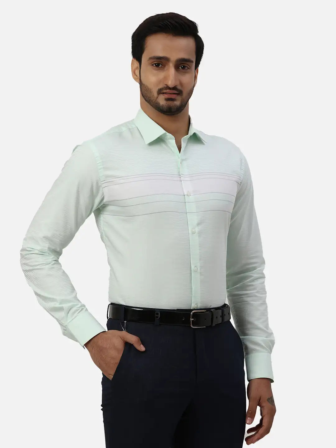 Men Slim Fit Blue Shirt