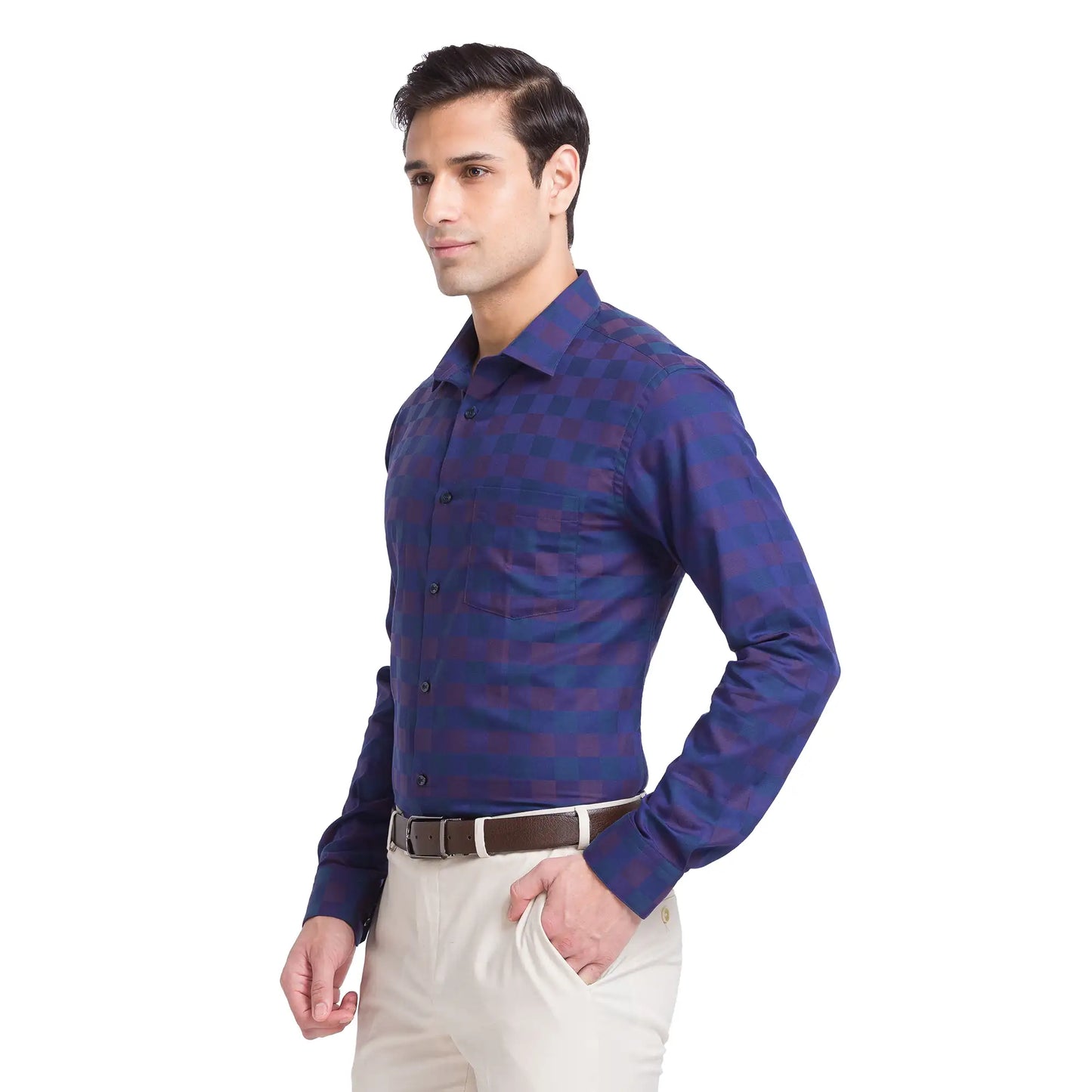 Men Slim Fit Maroon Shirt