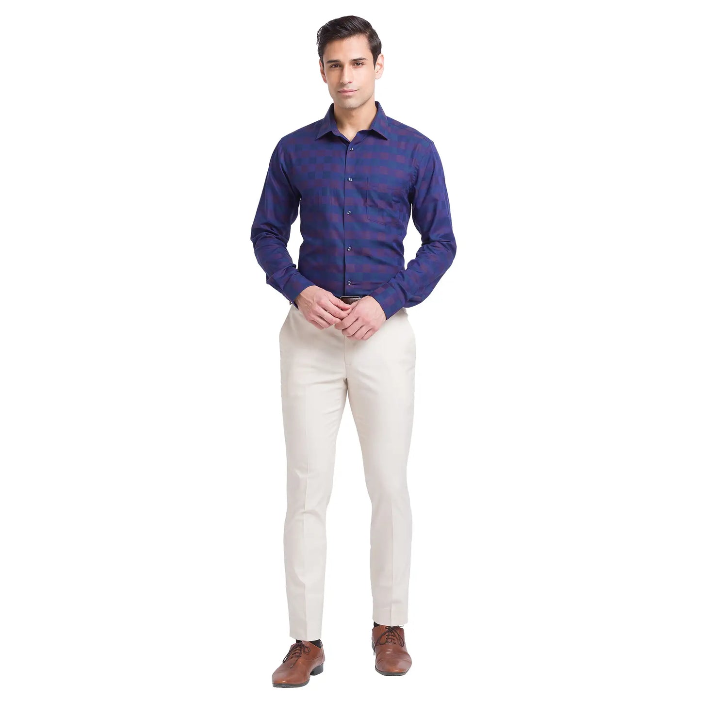Men Slim Fit Maroon Shirt