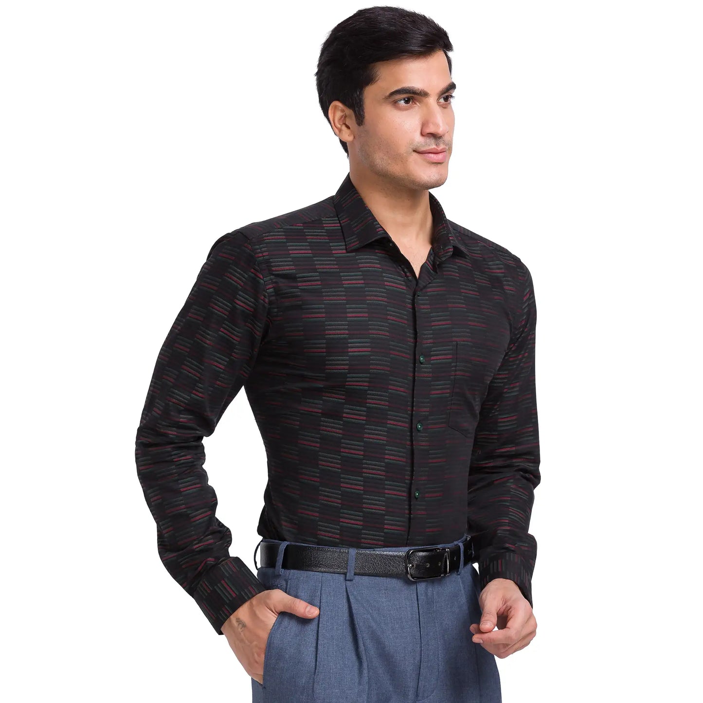 Men Slim Fit Grey Shirt