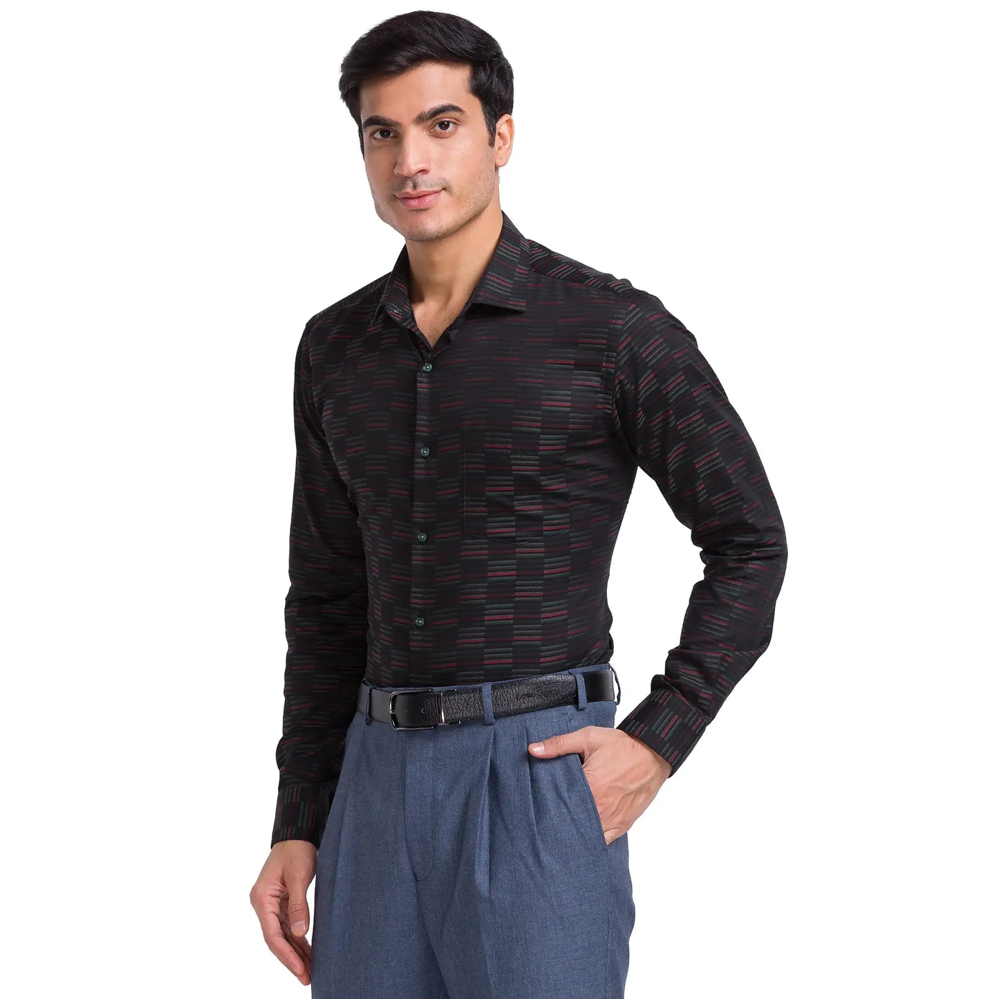 Men Slim Fit Grey Shirt