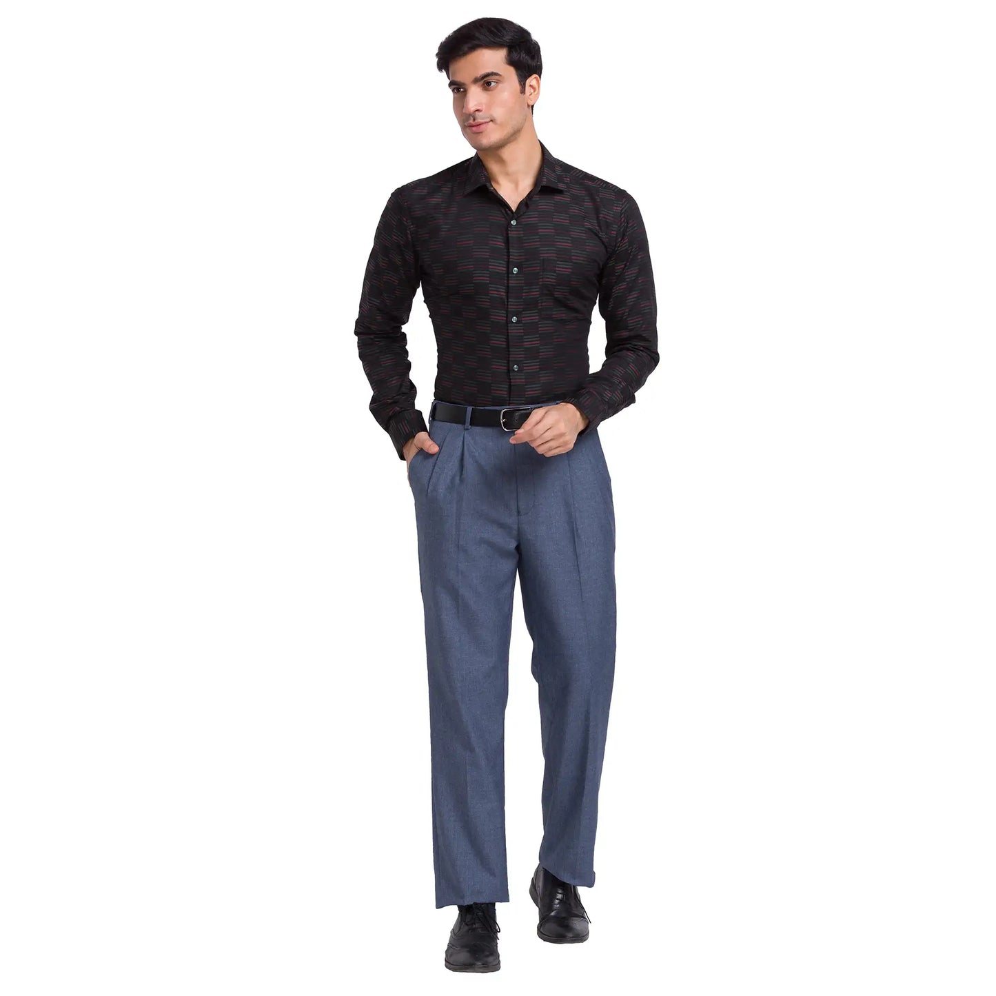 Men Slim Fit Grey Shirt