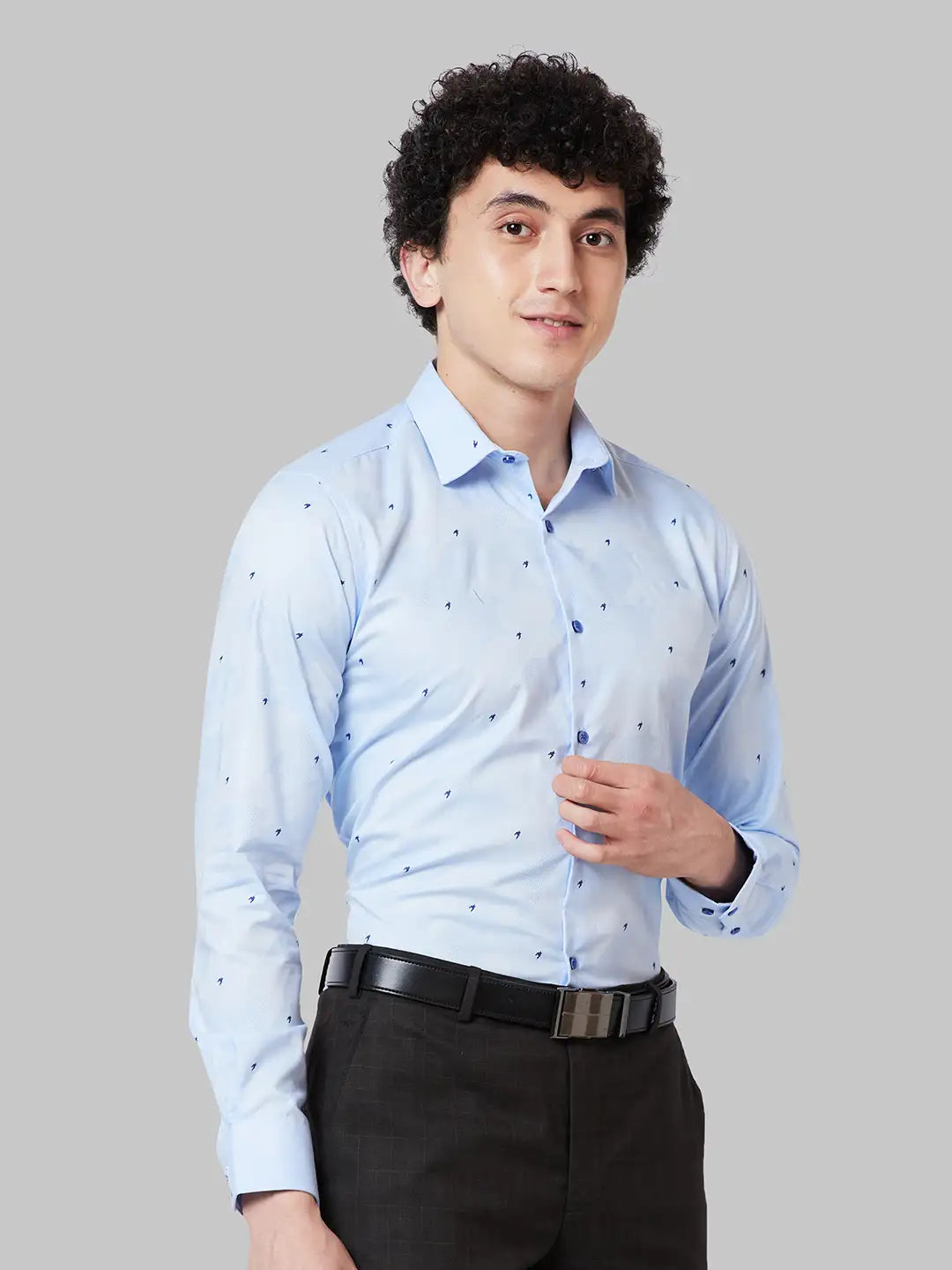 Men Slim Fit Yellow Shirt