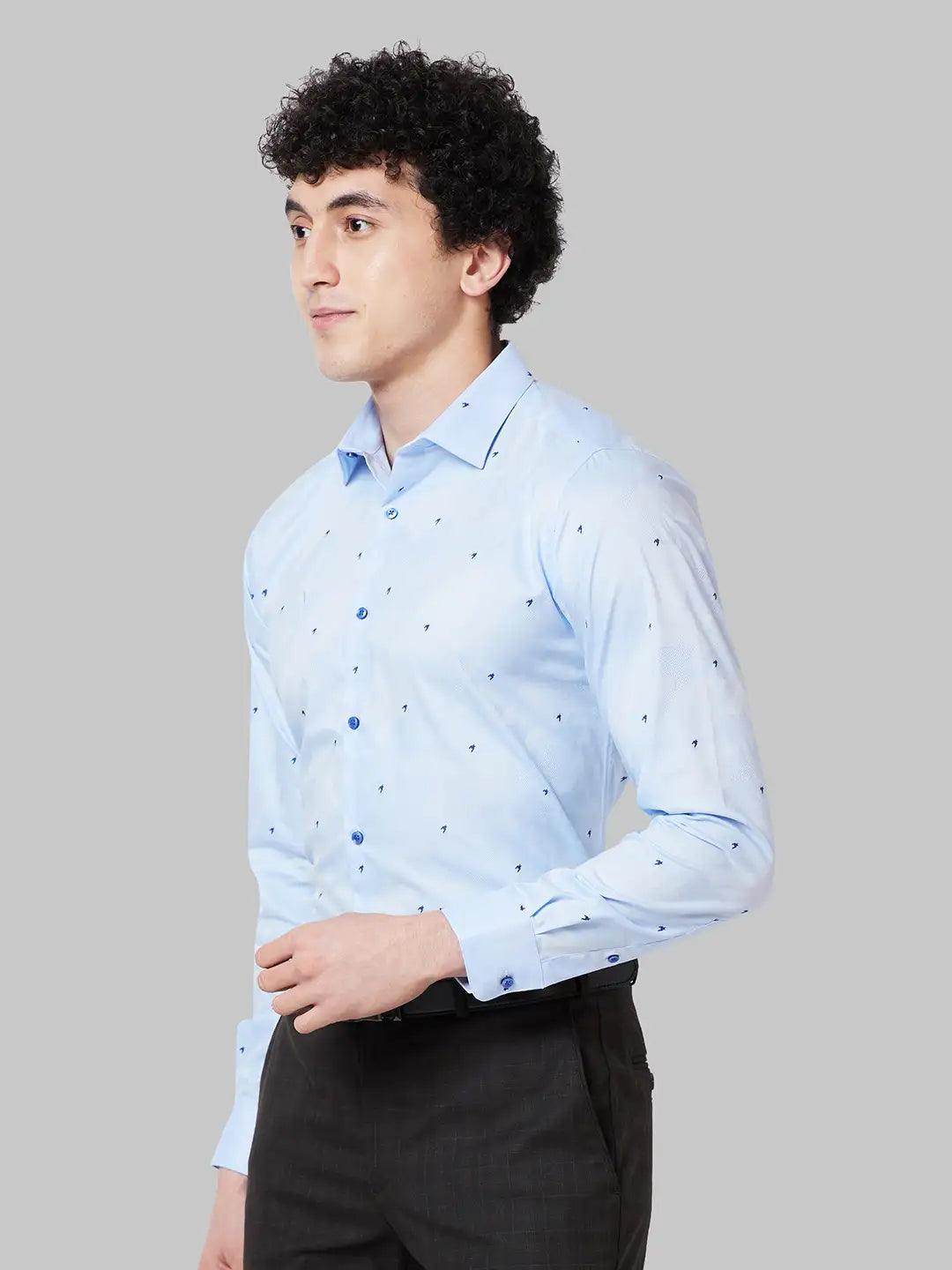 Men Slim Fit Yellow Shirt