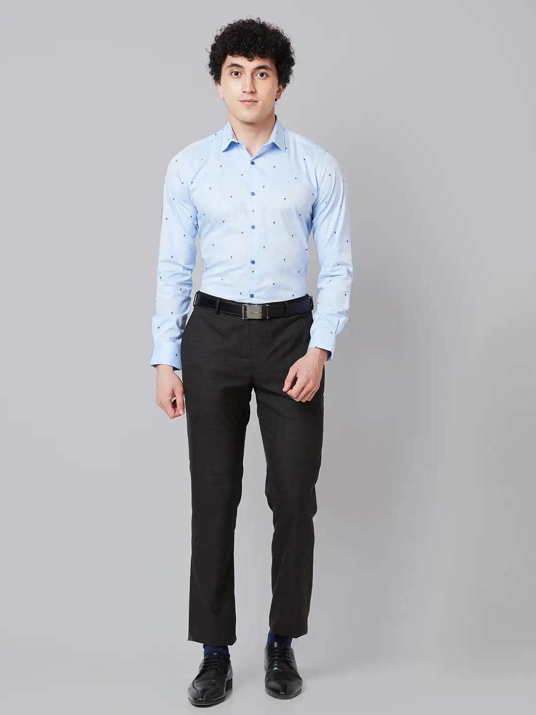 Men Slim Fit Yellow Shirt