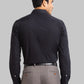 Men Black Slim Fit Solid Polyester Blend Shirts