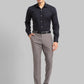 Men Black Slim Fit Solid Polyester Blend Shirts