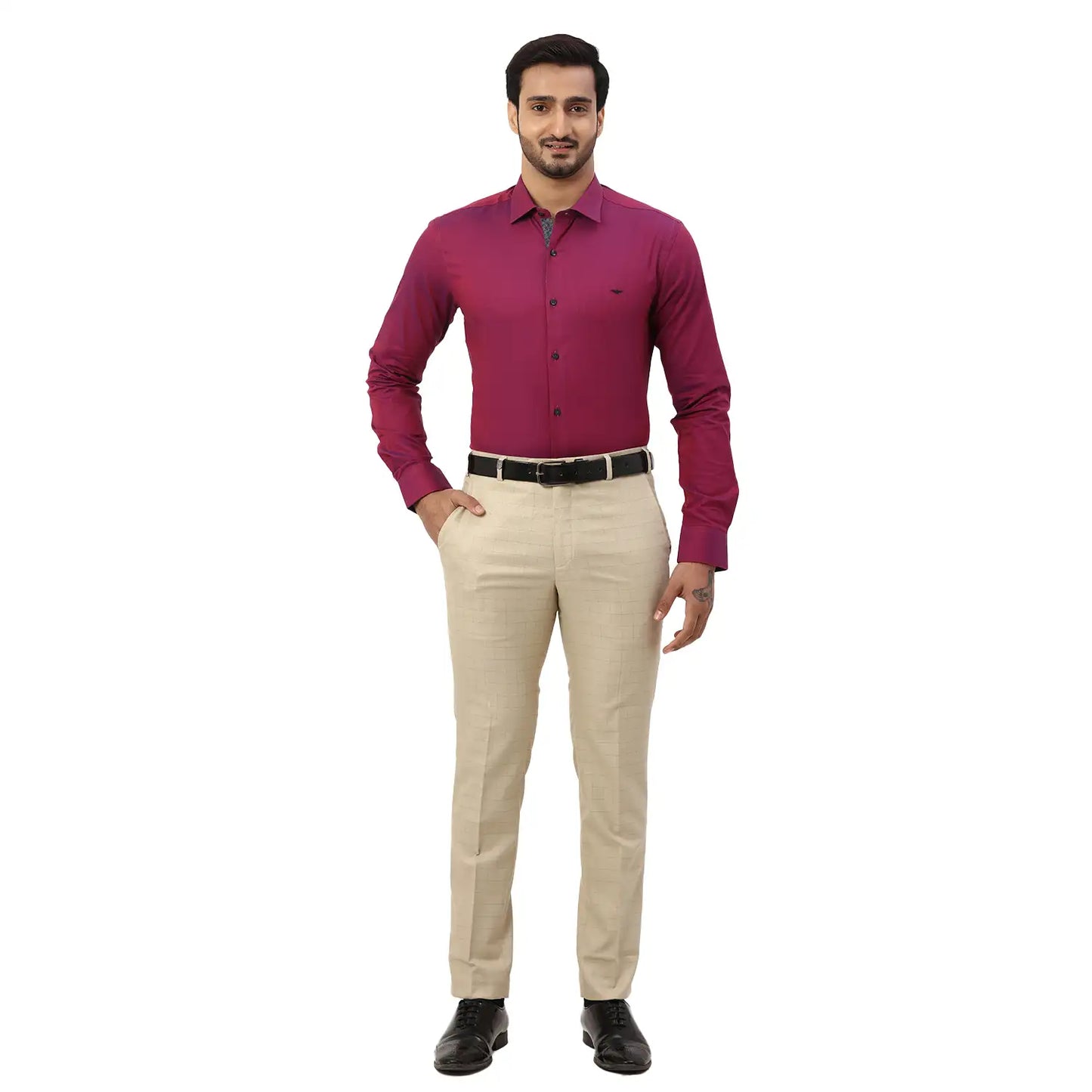 Men Blue Super Slim Fit Structure Viscose Polyester Blend Suit