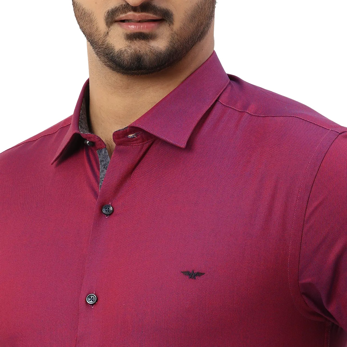 Men Blue Super Slim Fit Structure Viscose Polyester Blend Suit