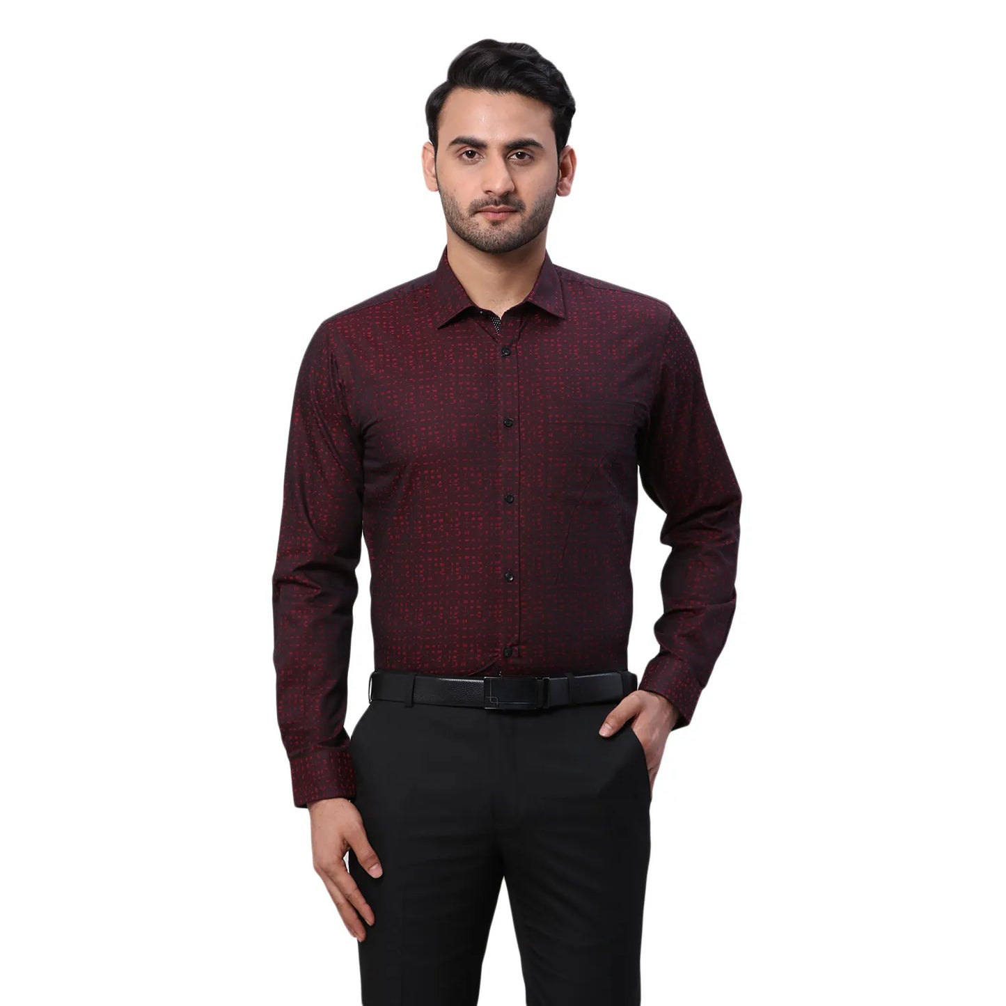 Park Avenue Men Blue Print Slim Fit Cotton Round Neck T-Shirt