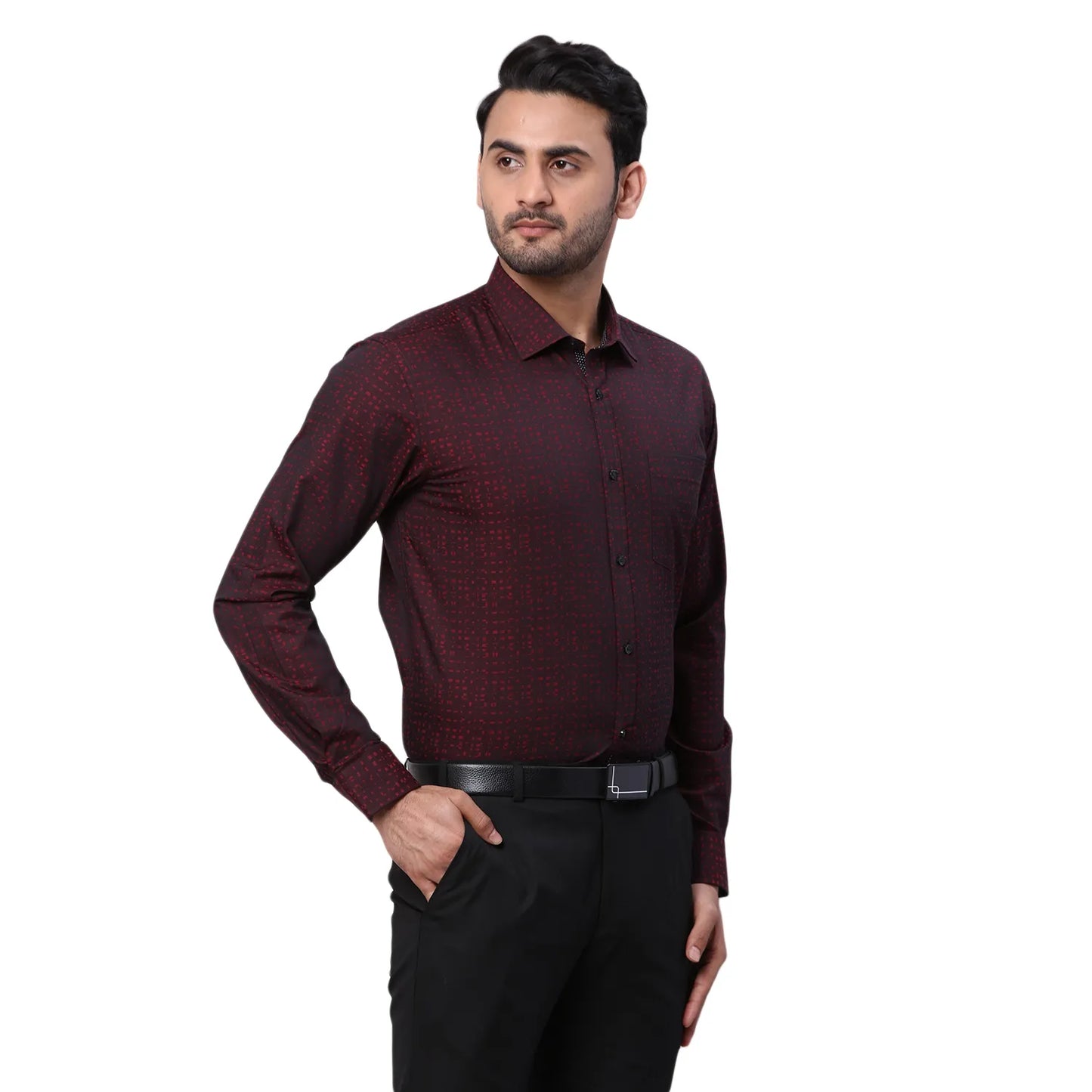 Park Avenue Men Blue Print Slim Fit Cotton Round Neck T-Shirt