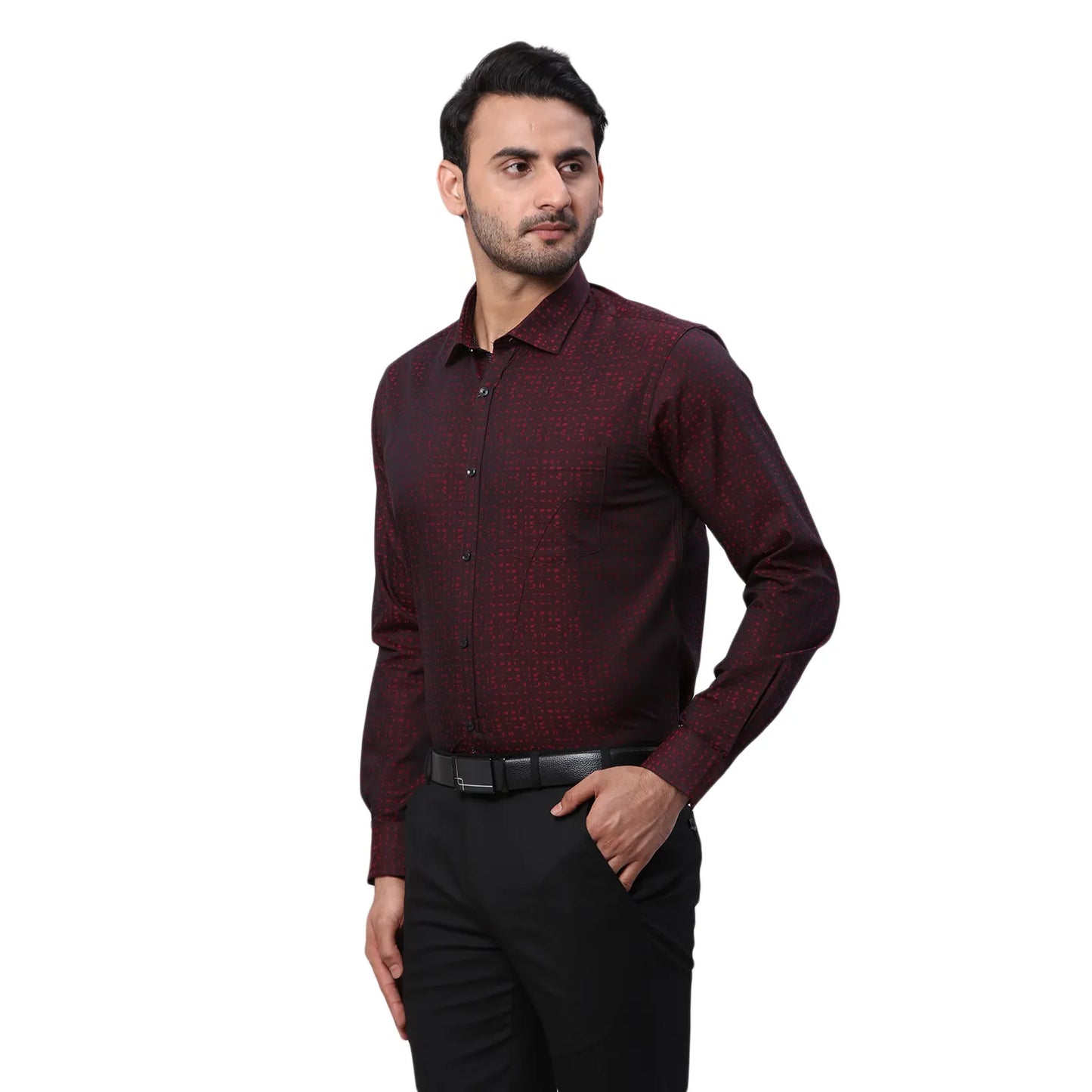 Park Avenue Men Blue Print Slim Fit Cotton Round Neck T-Shirt