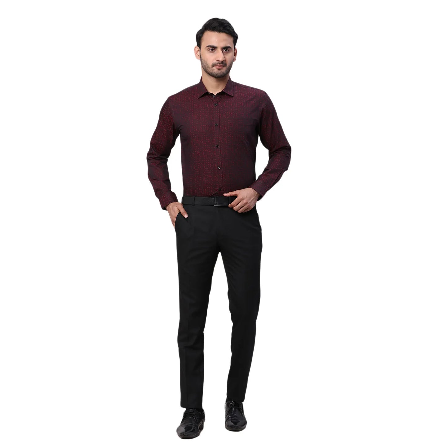 Park Avenue Men Blue Print Slim Fit Cotton Round Neck T-Shirt