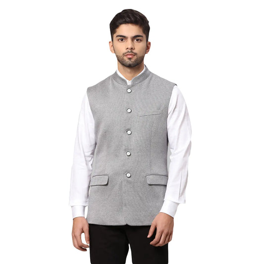 Men Slim Fit Green Bundi