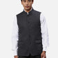 Park Avenue Men Green Chambray Slim Fit Polyester Blend Waist Coat