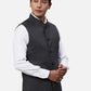 Park Avenue Men Green Chambray Slim Fit Polyester Blend Waist Coat