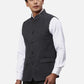 Park Avenue Men Green Chambray Slim Fit Polyester Blend Waist Coat