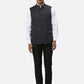 Park Avenue Men Green Chambray Slim Fit Polyester Blend Waist Coat