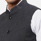 Park Avenue Men Green Chambray Slim Fit Polyester Blend Waist Coat