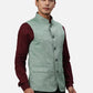 Park Avenue Men Blue Chambray Slim Fit Polyester Blend Waist Coat