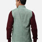 Park Avenue Men Blue Chambray Slim Fit Polyester Blend Waist Coat