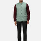Park Avenue Men Blue Chambray Slim Fit Polyester Blend Waist Coat