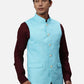 Park Avenue Men White Chambray Slim Fit Polyester Blend Waist Coat