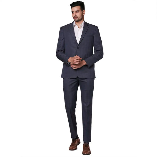 Men Regular fit Dark Blue Suit