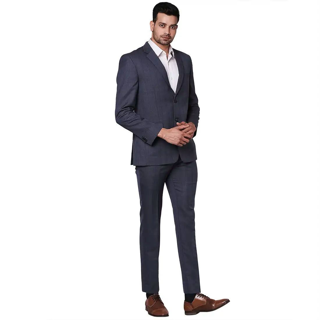 Men Regular fit Dark Blue Suit