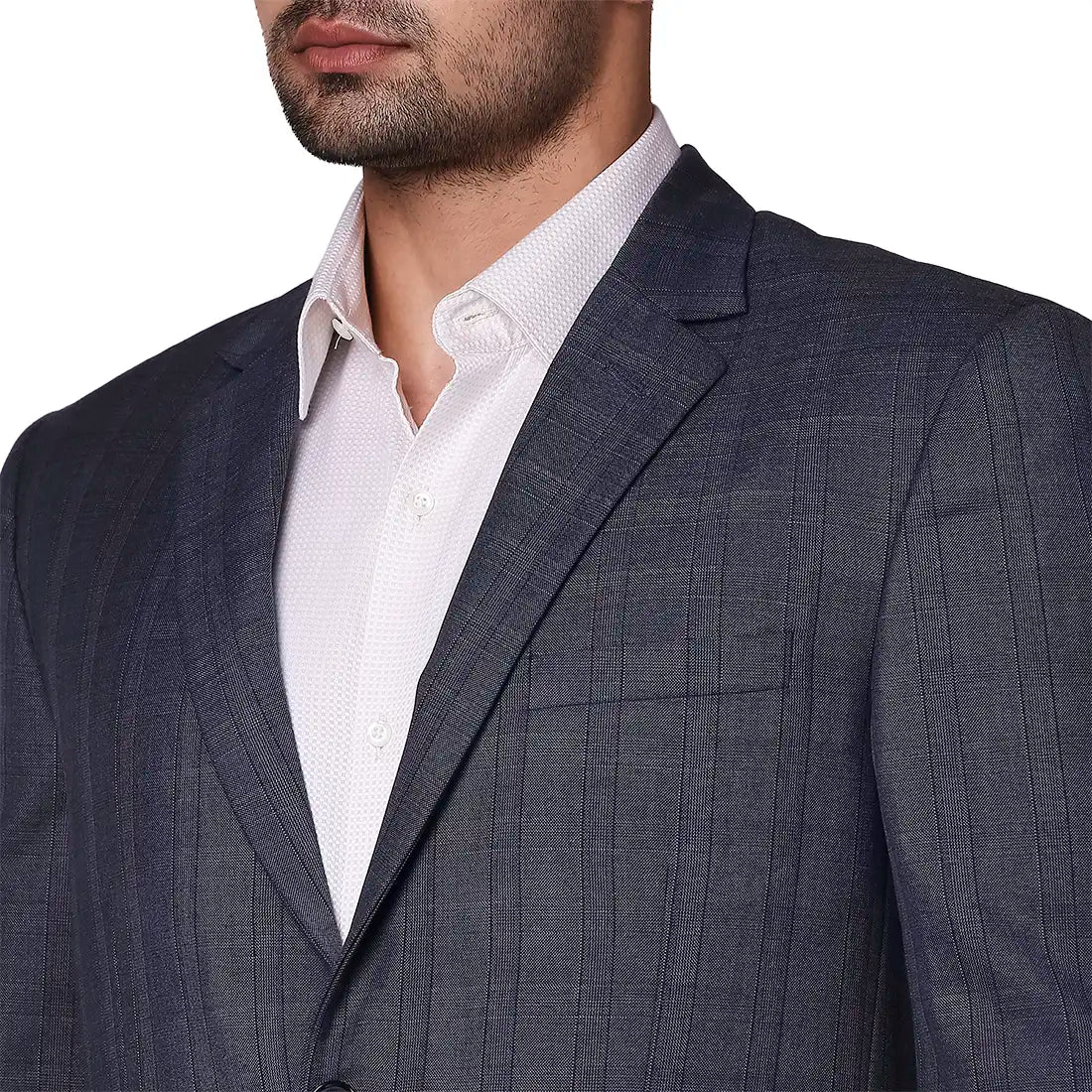 Men Regular fit Dark Blue Suit
