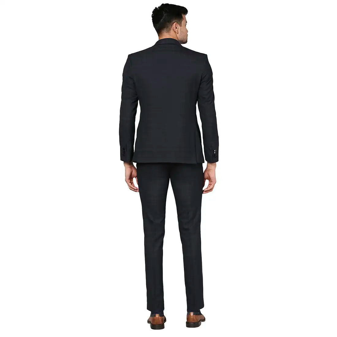 Men Slim Fit Medium Blue Suit