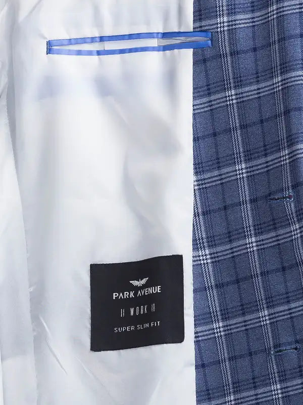 Men Super Slim Fit Blue Jacket