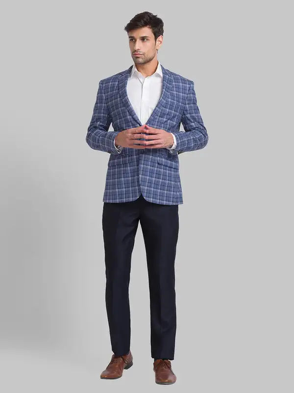 Men Super Slim Fit Blue Jacket