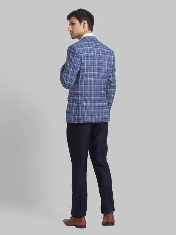 Men Super Slim Fit Blue Jacket