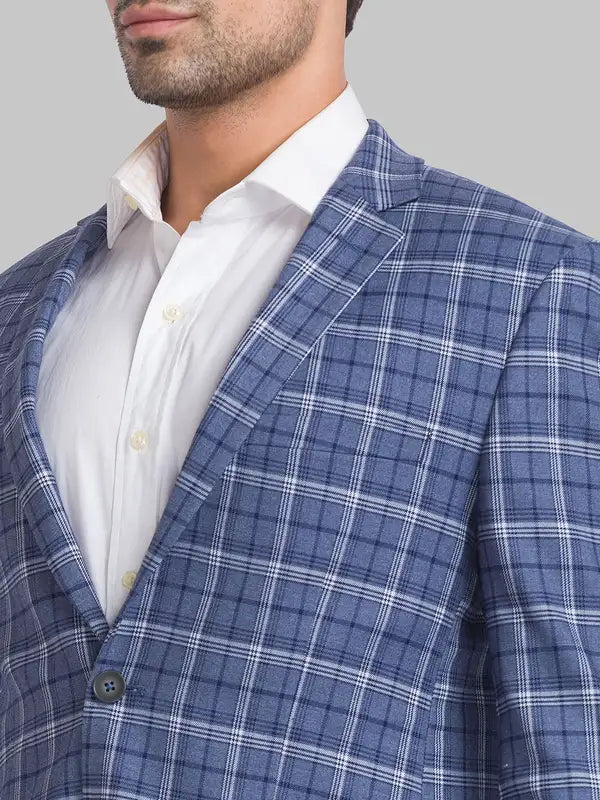 Men Super Slim Fit Blue Jacket