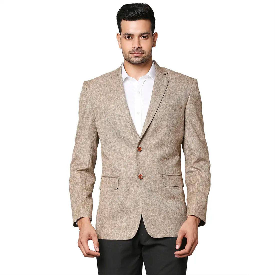 Men Brown Regular Fit Structure Polyester Blend Jackets – MyRaymond