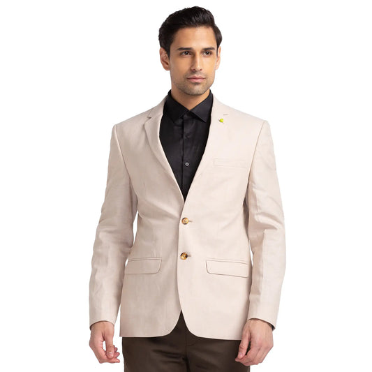 Men Super Slim Fit Grey Blazer